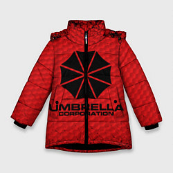 Куртка зимняя для девочки Umbrella Corporation, цвет: 3D-черный