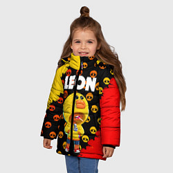Куртка зимняя для девочки Brawl Stars Leon Sally, цвет: 3D-черный — фото 2