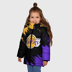 Куртка зимняя для девочки LA LAKERS, цвет: 3D-черный — фото 2