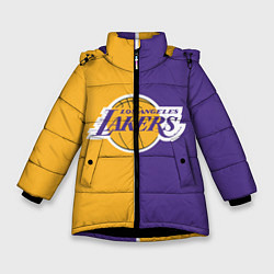 Куртка зимняя для девочки LA LAKERS, цвет: 3D-черный