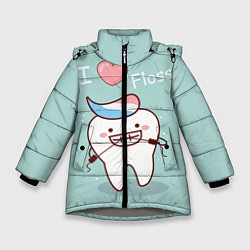 Куртка зимняя для девочки Tooth, цвет: 3D-светло-серый