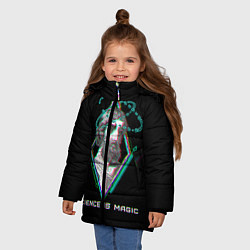 Куртка зимняя для девочки Magic is science - Пифагор, цвет: 3D-светло-серый — фото 2