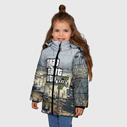 Куртка зимняя для девочки GTA 5, цвет: 3D-светло-серый — фото 2