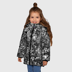 Куртка зимняя для девочки BRAWL STARS BLACK, цвет: 3D-черный — фото 2