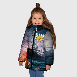 Куртка зимняя для девочки ВМФ, цвет: 3D-красный — фото 2