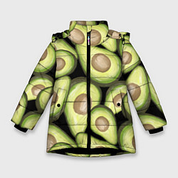 Куртка зимняя для девочки Avocado background, цвет: 3D-черный