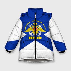 Куртка зимняя для девочки Военно - морской флот, цвет: 3D-светло-серый