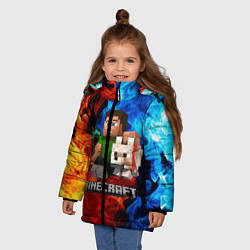 Куртка зимняя для девочки MINECRAFT, цвет: 3D-черный — фото 2
