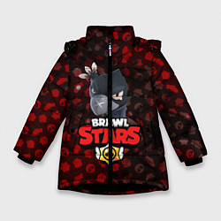 Куртка зимняя для девочки BRAWL STARS:CROW, цвет: 3D-черный