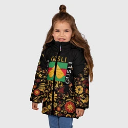 Куртка зимняя для девочки GUSLI, цвет: 3D-черный — фото 2
