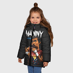 Куртка зимняя для девочки Manny, цвет: 3D-черный — фото 2