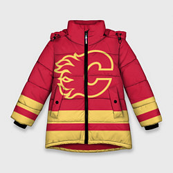 Куртка зимняя для девочки Калгари Флэймз, цвет: 3D-красный