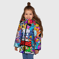 Куртка зимняя для девочки BRAWL STARS 8-BIT, цвет: 3D-черный — фото 2
