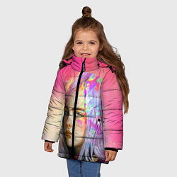 Куртка зимняя для девочки РАДУЖНЫЙ ОГОНЬ, цвет: 3D-черный — фото 2