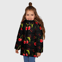 Куртка зимняя для девочки Вишенки, цвет: 3D-красный — фото 2