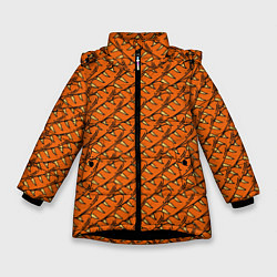 Куртка зимняя для девочки Хлебушек, цвет: 3D-черный