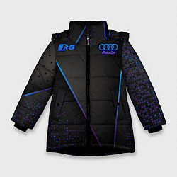 Куртка зимняя для девочки Audi RS, цвет: 3D-черный