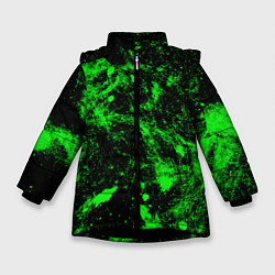 Куртка зимняя для девочки Зелёная краска, цвет: 3D-черный