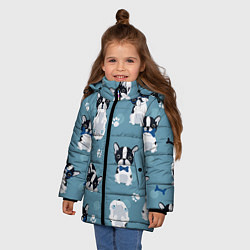 Куртка зимняя для девочки Собачки, цвет: 3D-светло-серый — фото 2