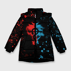 Куртка зимняя для девочки Стальной алхимик, цвет: 3D-черный