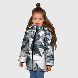 Куртка зимняя для девочки Голуби, цвет: 3D-красный — фото 2
