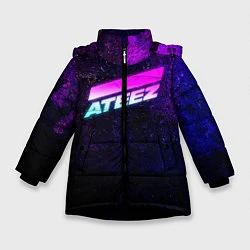 Куртка зимняя для девочки ATEEZ neon, цвет: 3D-черный