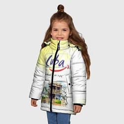 Куртка зимняя для девочки Куба, цвет: 3D-черный — фото 2