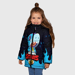 Куртка зимняя для девочки BRAWL STARS LEON SHARK, цвет: 3D-черный — фото 2