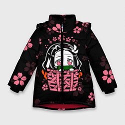 Куртка зимняя для девочки KIMETSU NO YAIBA, цвет: 3D-красный