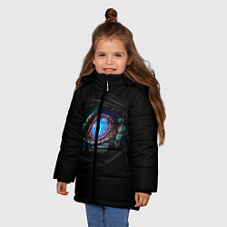 Куртка зимняя для девочки Ледяной Дракон, цвет: 3D-черный — фото 2