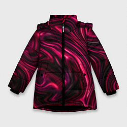 Куртка зимняя для девочки Abstract Fluid, цвет: 3D-черный