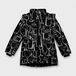 Куртка зимняя для девочки Стеклянный бармен, цвет: 3D-черный