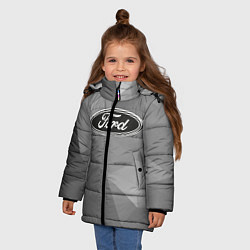 Куртка зимняя для девочки Ford чб, цвет: 3D-светло-серый — фото 2