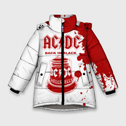 Куртка зимняя для девочки ACDC Back in Black, цвет: 3D-светло-серый