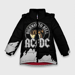 Куртка зимняя для девочки ACDC, цвет: 3D-красный