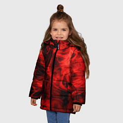 Куртка зимняя для девочки Красный дым, цвет: 3D-черный — фото 2