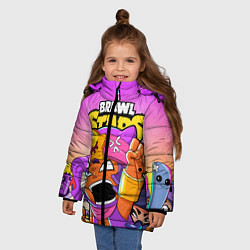 Куртка зимняя для девочки BRAWL STARS SANDY, цвет: 3D-светло-серый — фото 2