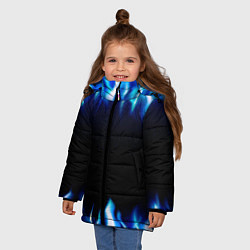 Куртка зимняя для девочки Синий Огонь, цвет: 3D-черный — фото 2