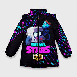 Куртка зимняя для девочки Brawl Stars 8-bit, цвет: 3D-черный
