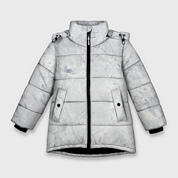 Куртка зимняя для девочки Мрамор, цвет: 3D-черный