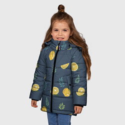 Куртка зимняя для девочки Лимонный узор, цвет: 3D-черный — фото 2