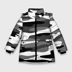 Куртка зимняя для девочки Камуфляж Sabaton без лого, цвет: 3D-черный