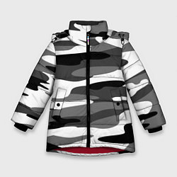 Куртка зимняя для девочки Камуфляж Sabaton без лого, цвет: 3D-красный