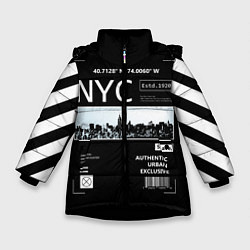 Куртка зимняя для девочки Off-White: NYC, цвет: 3D-черный
