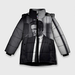 Куртка зимняя для девочки Роберт Паттинсон, цвет: 3D-черный