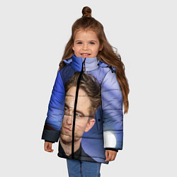 Куртка зимняя для девочки Роберт Паттинсон, цвет: 3D-черный — фото 2