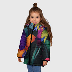 Куртка зимняя для девочки Колибри, цвет: 3D-черный — фото 2