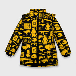 Куртка зимняя для девочки PUBG, цвет: 3D-черный