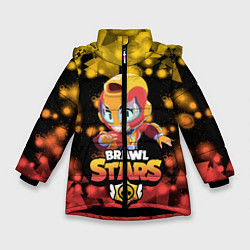 Куртка зимняя для девочки Brawl stars leon max, цвет: 3D-черный