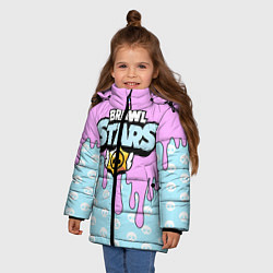 Куртка зимняя для девочки BRAWL STARS, цвет: 3D-светло-серый — фото 2